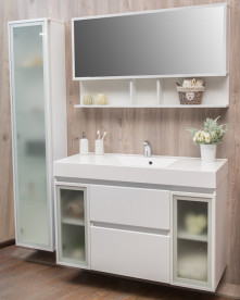 Пенал для ванної Fancy Marble Barbados 38х28 см підвісний МДФ білий П Barbados3