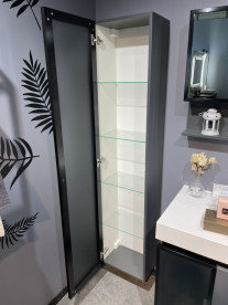 Пенал для ванної Fancy Marble Barbados 38х28 см підвісний МДФ сірий ПBarbados3С