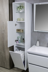 Пенал для ванної Fancy Marble Cyprus 40х45 см петлі зліва МДФ/ДСП білий 30718012210