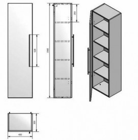 Пенал для ванної Fancy Marble Long Step Comfort підвісний 40х30 см шпон дуба ПLSC ш