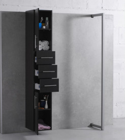 Пенал для ванної Fancy Marble підвісний 30х37 см МДФ/ДСП сірий П-2С