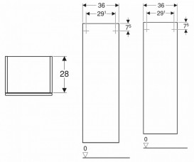 Пенал для ванной Geberit Smyle Square 36х118 см подвесной ДСП белый глянец 500.361.00.1