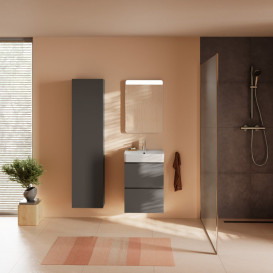 Пенал для ванной Hansgrohe Xilesa E 40х20 см петли слева МДФ сланцево-серый матовый 54285760