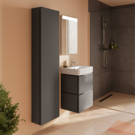 Пенал для ванной Hansgrohe Xilesa E 40х20 см петли слева МДФ сланцево-серый матовый 54285760