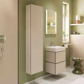 Пенал для ванной Hansgrohe Xilesa E 40х20 см петли справа МДФ песочно-бежевый матовый 54286780