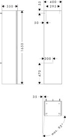 Пенал для ванной Hansgrohe Xilesa E 40х35 см петли слева МДФ песочно-бежевый матовый 54287780