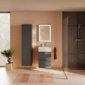 Пенал для ванной Hansgrohe Xilesa E 40х35 см петли справа МДФ сланцево-серый матовый 54288760