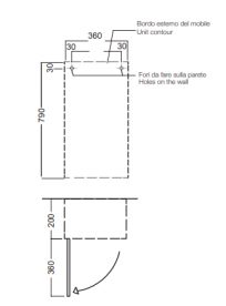 Пенал для ванної Hatria підвісний DX 36Х79 смДСП цемент 