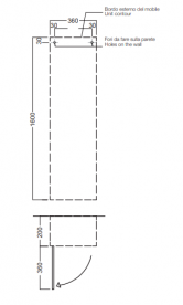 Пенал для ванної Hatria підвісний SX 36х160 см однодверний ДСП білий 