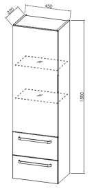 Пенал для ванной Kolpa-san Adele A 1501 45х150 см ДСП с 3D пленкой красный матовый 528710