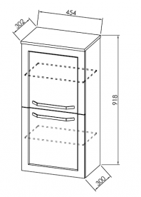 Пенал для ванной Kolpa-san Blanche B 923 45.4х91.8 см ДСП с 3D пленкой антрацит 514090