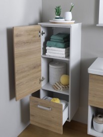 Пенал для ванной Kolpa-san Evelin E 1021 37.2х102 см ДСП серый/дуб 574020