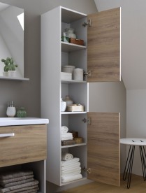 Пенал для ванної Kolpa-san Evelin E 1702 37х170 см ДСП сірий/дуб 574080