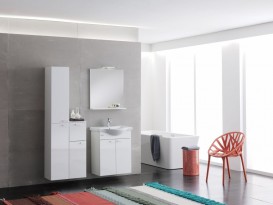 Пенал для ванной Kolpa-san Fiona F 1803 подвесной 30х180 см ДСП с покрытием из ПВХ белый 507750