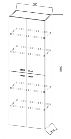 Пенал для ванної Kolpa-san Fiona F 1803/600 підвісний 60х180 см ДСП з покриттям з ПВХ білий 507760