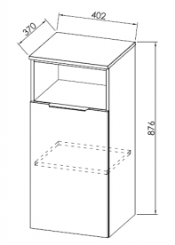 Пенал для ванной Kolpa-san Lana L 872 40.2х87.6 см ДСП светлая акация 529080