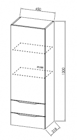 Пенал для ванной Kolpa-san Malaya M 1301 45х130 см МДФ бежевый 573710