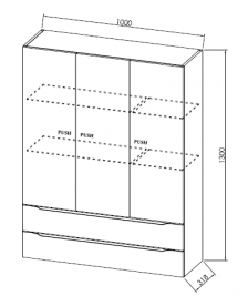 Пенал для ванной Kolpa-san Malaya M 1301/1000 100х130 см МДФ дуб 573790