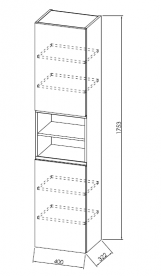 Пенал для ванної Kolpa-san Oxana O 1752 40х175.3 см ДСП з ПВХ-плівкою світла акація 507300