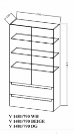 Пенал для ванної кімнати Kolpa San Vittoria V 1481/790 790x1475x320 мм МДФ білий 547080