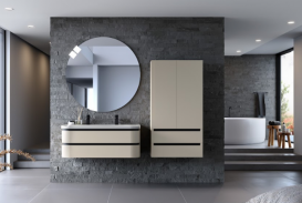 Пенал для ванної кімнати Kolpa San Vittoria V 1481/790 790x1475x320 мм МДФ бежевий 547090