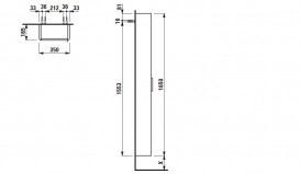 Пенал для ванної Laufen Base 35х18, 5х165 см петлі зліва МДФ сірий H4026411102661