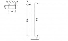 Пенал для ванної Laufen Base 35х18,5х165 см петлі зліва МДФ сірий H4026511102661