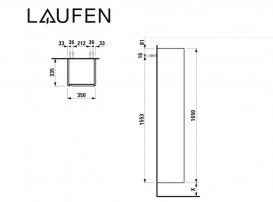 Пенал для ванной Laufen Base 35х33,5х165 см петли справа ДСП светлый вяз H4030341102621