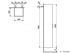 Пенал для ванної Laufen Base 35х33,6х165 см петлі зліва МДФ сірий H4026711102661