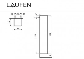 Пенал для ванної Laufen Base 35х33,6х165 см петлі зліва МДФ білий глянсовий H4026811102611
