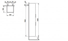 Пенал для ванной Laufen Base 35х33,6х165 см петли справа МДФ серый H4026921102661
