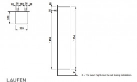 Пенал для ванної Laufen Sonar 32х32х159,4 см петлі праворуч МДФ/ДСП золото H4054920340401