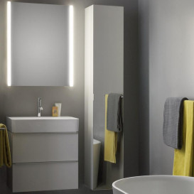 Пенал для ванної кімнати Laufen Space дзеркальний 30х30х170 см HPL білий матовий H4109011601001