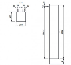 Пенал для ванной Laufen Space зеркальный 30х30х170 см HPL цвет на выбор H4109011609991
