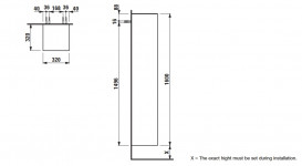 Пенал для ванної Laufen The New Classic 32х32х160 см петлі праворуч ДСП/шпон чорний дуб H4060620856281