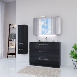 Пенал для ванной Marsan Adele 35х120 см МДФ черный Adele35х120black