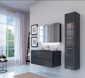 Пенал для ванної Marsan Adele 35х163 см МДФ графіт Adele350graphite