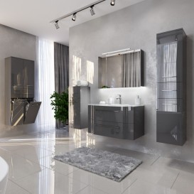 Пенал для ванной Marsan Alexandra 35х160 см МДФ графит Alexandra35х160graphite