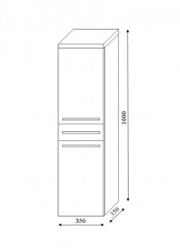 Пенал для ванної Marsan Alexandra 35х160 см МДФ рубін Alexandra35х160rubin