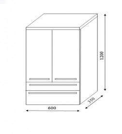 Пенал для ванної Marsan Alexandra 60х120 см МДФ графіт Alexandra60х120graphite