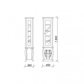 Пенал для ванної Marsan Arlette 45х180 см МДФ білий Arlette450white