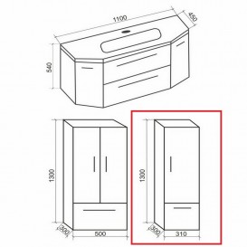 Пенал для ванної Marsan Aurore 130x31 МДФ капучино Aurore130х31капучино