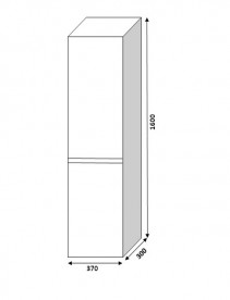 Пенал для ванної Marsan Brigitte 37х160 см з кошиком МДФ білий Brigitte370white-k