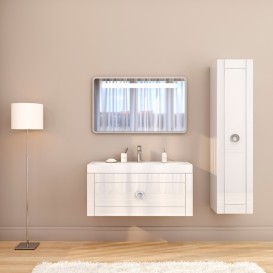 Пенал для ванной Marsan Charlottae 35х150 см МДФ белый Charlottae350white