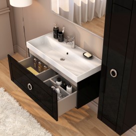 Пенал для ванной Marsan Charlottae 35х150 см МДФ черный Charlottae350black