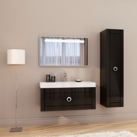 Пенал для ванной Marsan Charlottae 35х150 см МДФ черный Charlottae350black