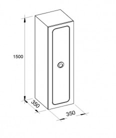 Пенал для ванной Marsan Charlottae 35х150 см МДФ черный Charlottae350black