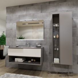 Пенал для ванної Marsan Chester 50х160 см МДФ меланж Chester50х160melange