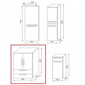 Пенал для ванной Marsan Felix 122х60х35 универсальный МДФ бисмарк Felix122х60x35бисмарк