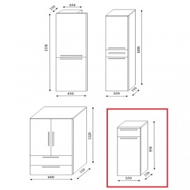 Пенал для ванної Marsan Felix 95x35x35 з кошиком МДФ бісмарк Felix1-95x35x35бисмарк